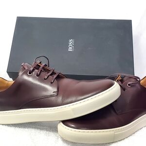 BOSS Men's Dark Brown Leather Derbys